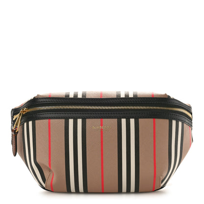 Burberry E-Canvas Icon Stripe Sonny Bum Bag Archive Beige 1 of 9