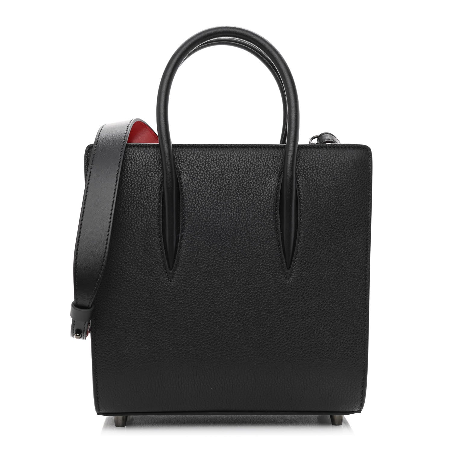 Christian Louboutin Calfskin Empire Patent Studded Small Paloma Black 1 of 8