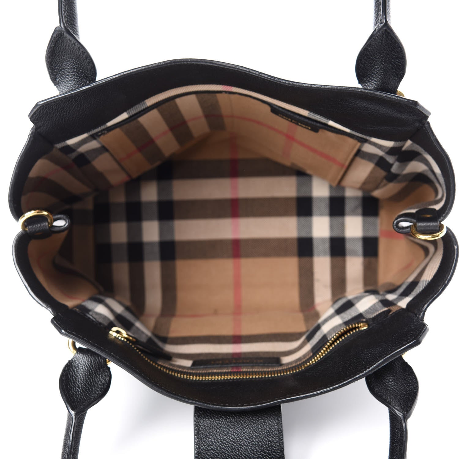 Burberry Soft Grain Calfskin Medium Buckle Tote Black 5 of 12