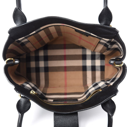 Burberry Soft Grain Calfskin Medium Buckle Tote Black 5 of 12
