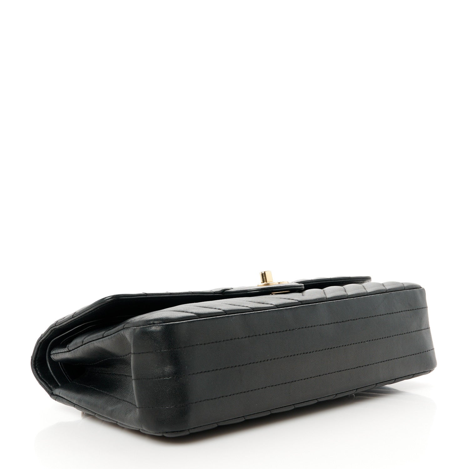 Chanel Lambskin Chevron Quilted Medium Double Flap Black 4 of 11