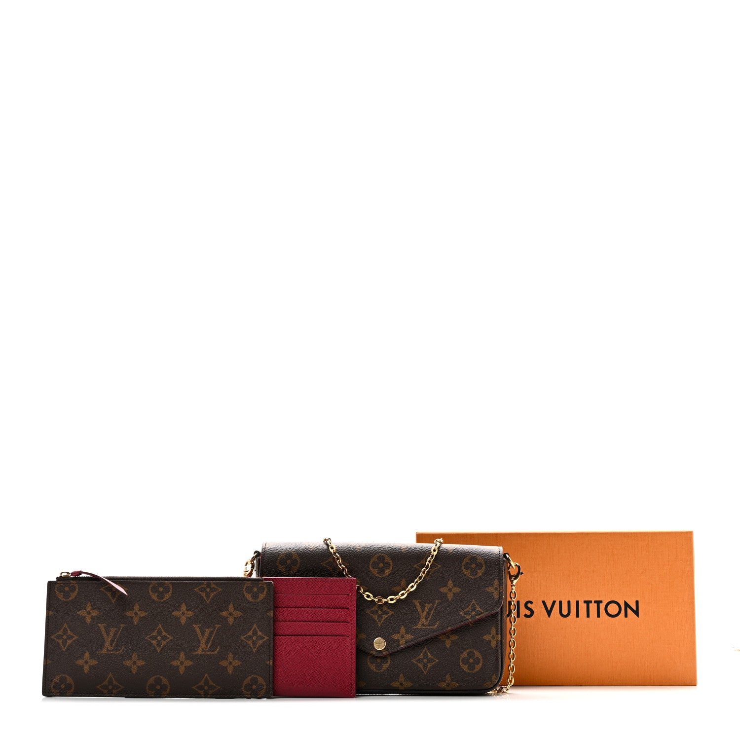 Louis Vuitton Monogram Pochette Felicie Chain Wallet Fuchsia 11 of 11