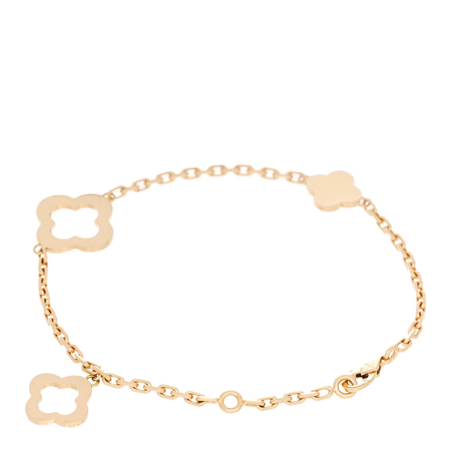 18K Yellow Gold 3 Motifs Byzantine Alhambra Bracelet