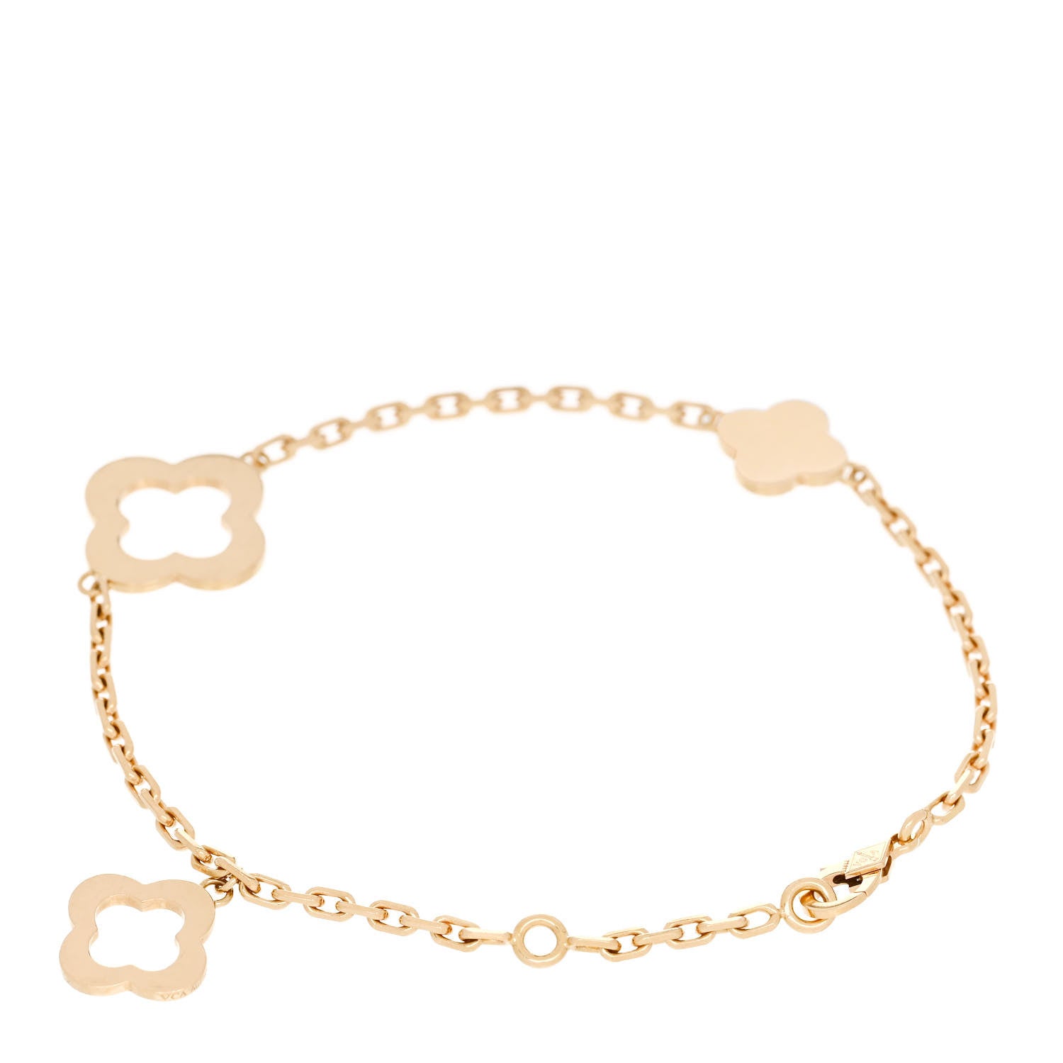 Van Cleef & Arpels 18K Yellow Gold 3 Motifs Byzantine Alhambra Bracelet 2 of 5