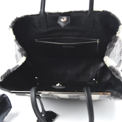 Fendi Shearling Large 2Jours Tote Light Blue Grey 5 of 11