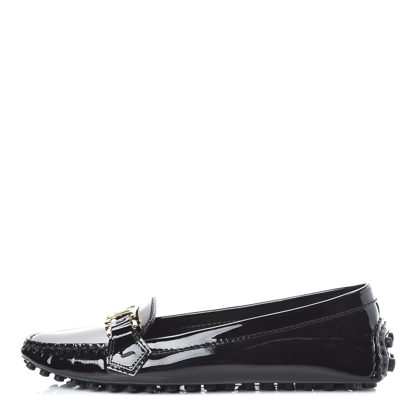 Patent Calfskin Oxford Loafers 40 Black