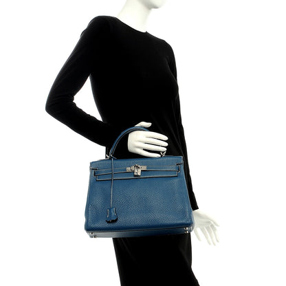 Hermes Taurillon Clemence Kelly Retourne 32 Blue Jean 2 of 40