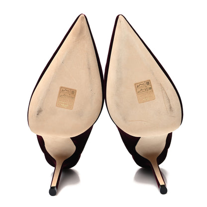 Jimmy Choo Velvet Crystal Bing 100 Pumps 40 Burgundy 5 of 7
