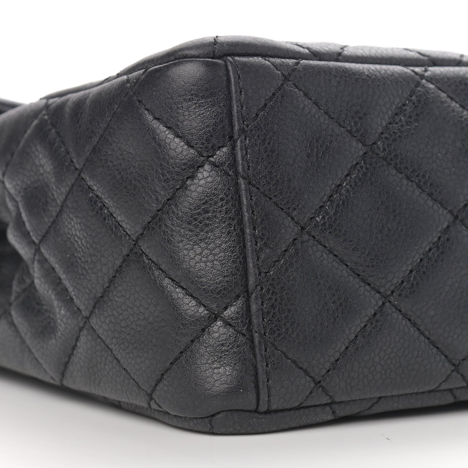 Chanel Washed Caviar Quilted Maxi Single Flap Black 7 of 9