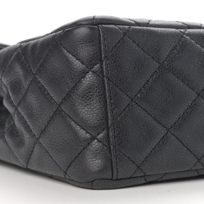 Chanel Washed Caviar Quilted Maxi Single Flap Black 7 of 9