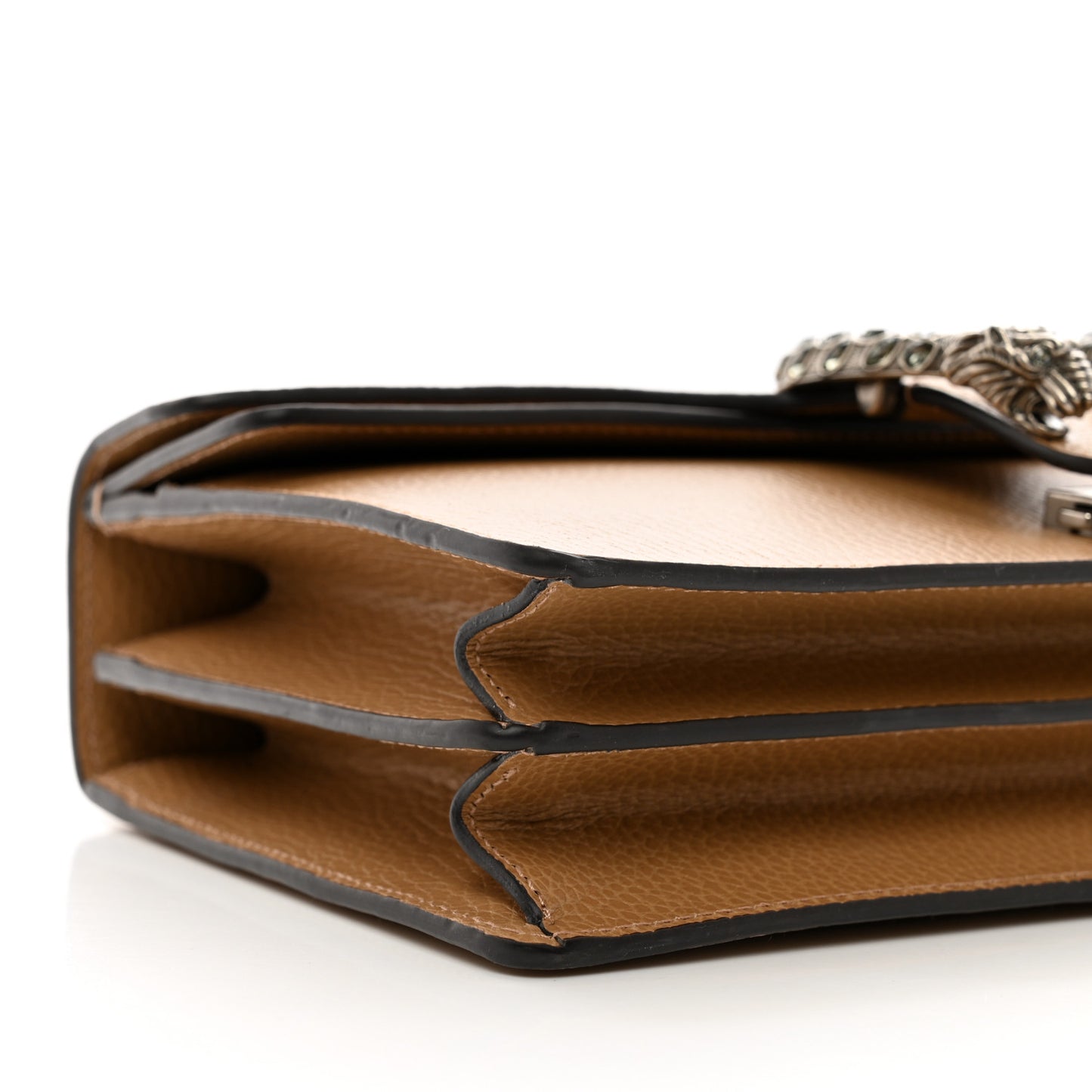 Dollar Calfskin Crystal Small Dionysus Shoulder Bag Natural Tan Black Diamond