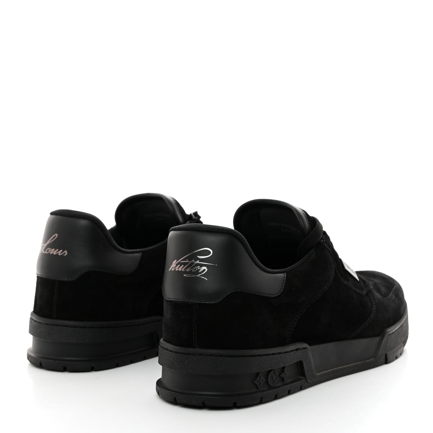 Suede Mens LV Trainer Sneakers 8 Black
