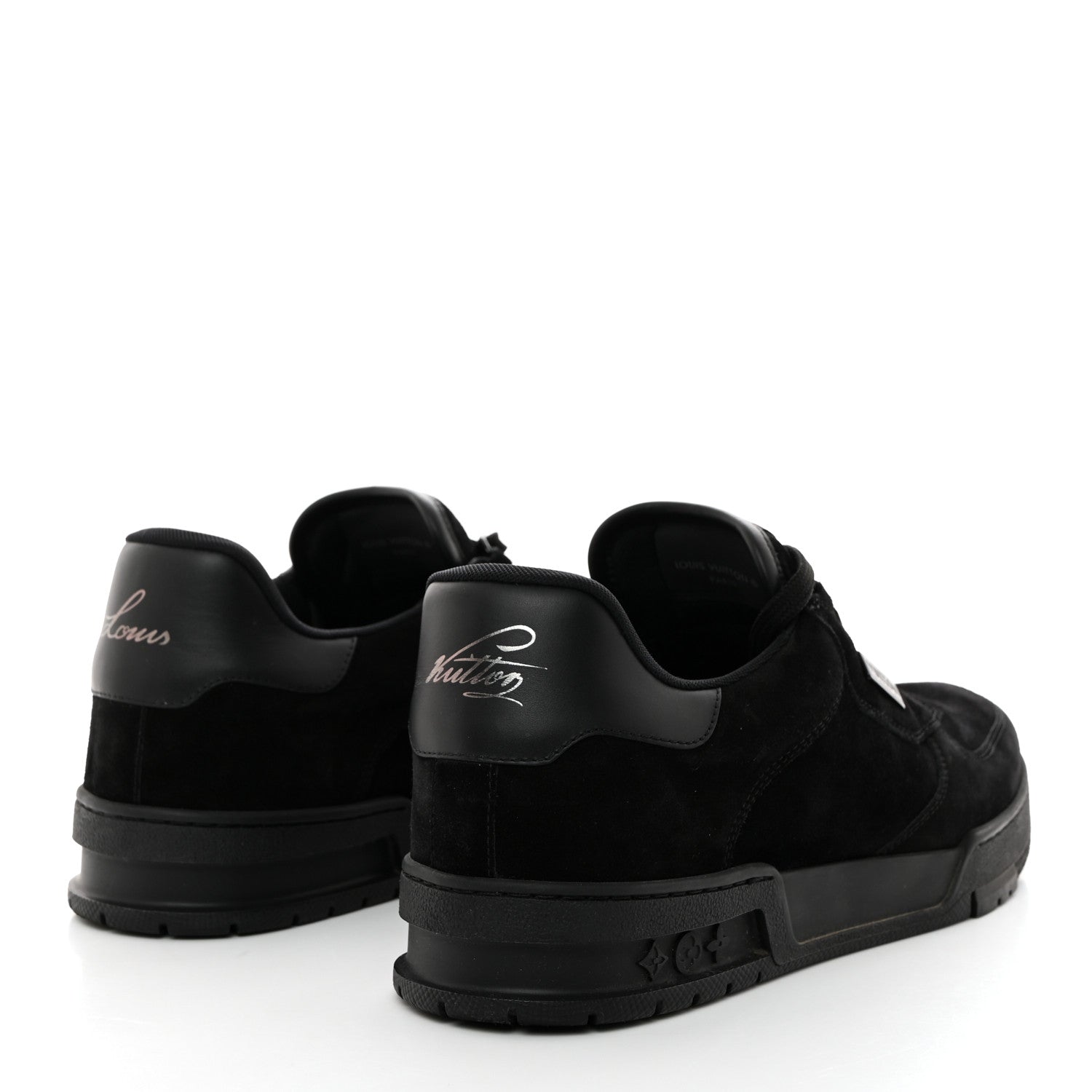 Louis Vuitton Suede Mens LV Trainer Sneakers 8 Black 4 of 9