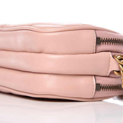 Gucci Calfskin Matelasse Mini GG Marmont Chain Crossbody Bag Perfect Pink 9 of 10