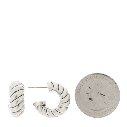 David Yurman Sterling Silver Sculpted Cable Shrimp Earrings 2 of 4