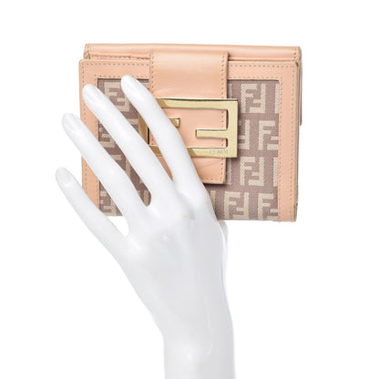 Fendi Zucchino Compact Wallet Beige 2 of 14