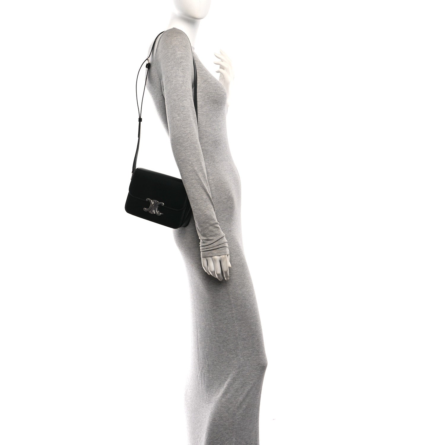 Celine Shiny Calfskin Teen Triomphe Black 2 of 9