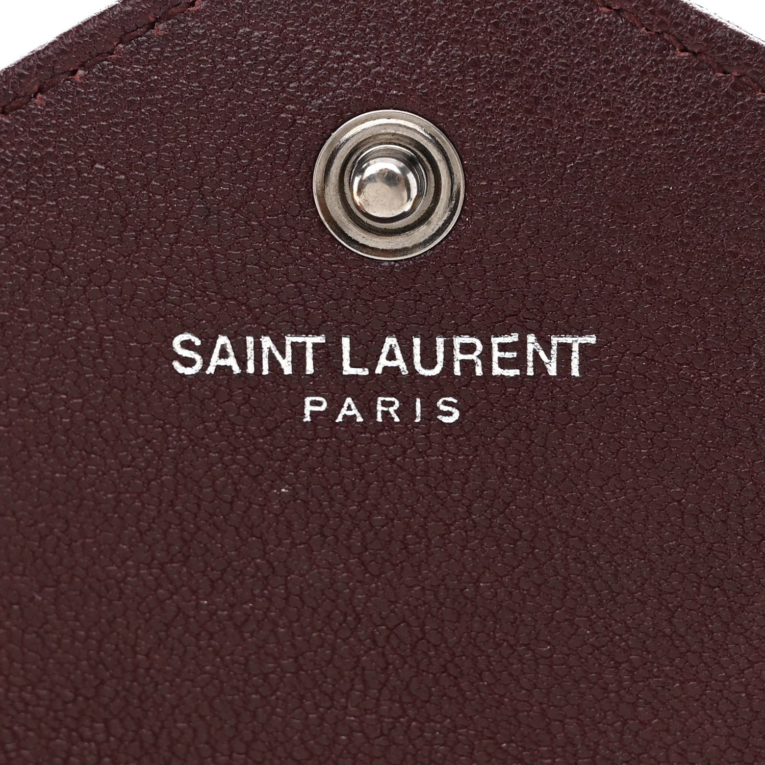 Saint Laurent Sheepskin Tri-Quilt Monogram Envelope Chain Wallet Burgundy 6 of 11