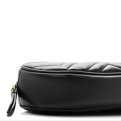 Gucci Calfskin Matelasse GG Marmont Belt Bag 85 34 Black 10 of 12