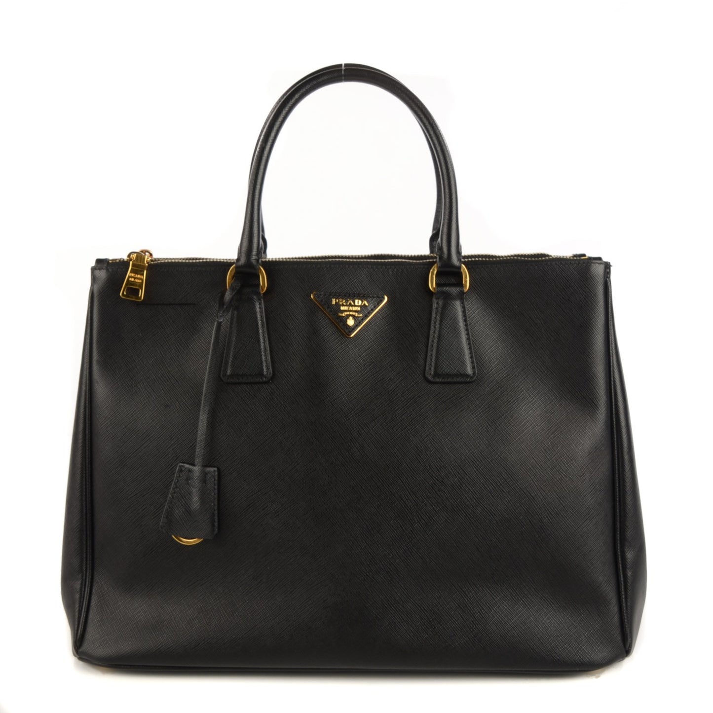 Saffiano Large Galleria Double Zip Tote Black