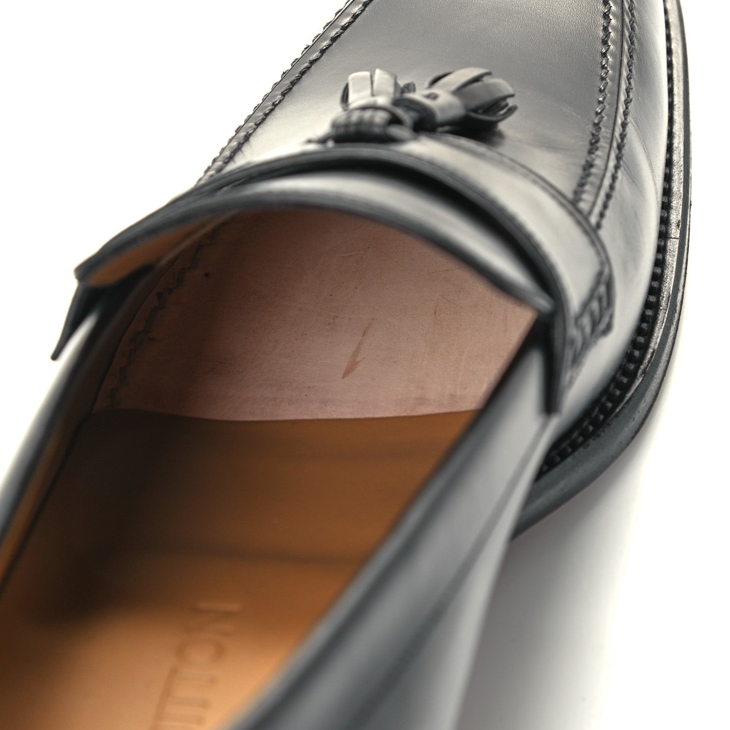 Louis Vuitton Calfskin Mens Tassle Loafers 8.5 Black 12 of 12