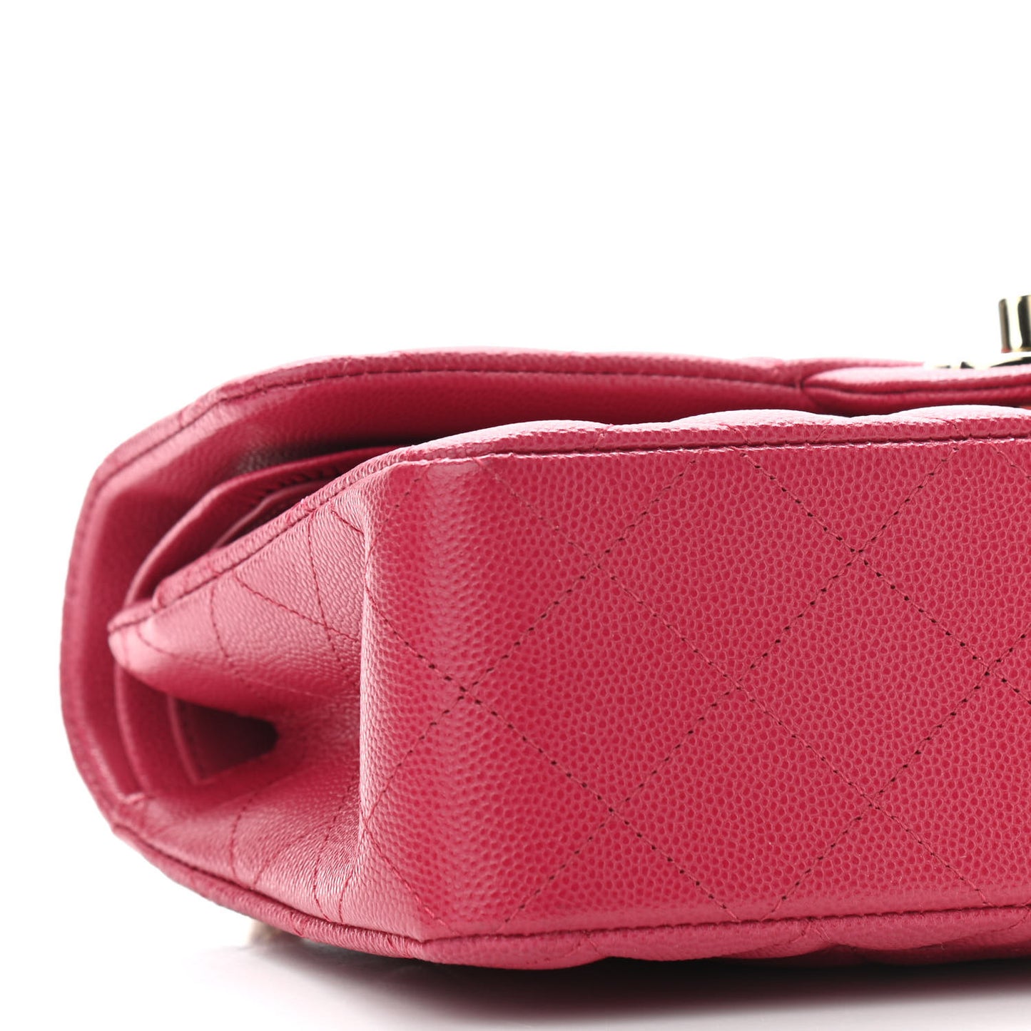 Caviar Quilted Small Double Flap Dark Pink