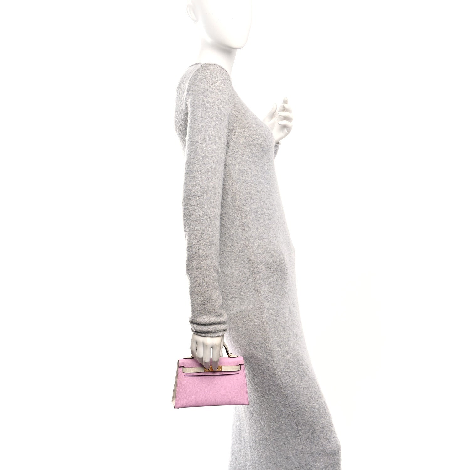 Hermes Epsom Horseshoe Mini Kelly Sellier 20 Mauve Sylvestre Craie 2 of 16