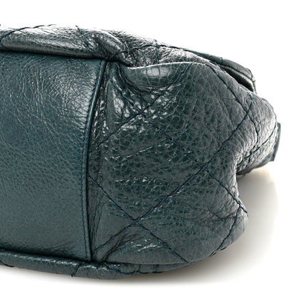 Chanel Glazed Calfskin Stitched XL On The Road Flap Blue 10 of 10