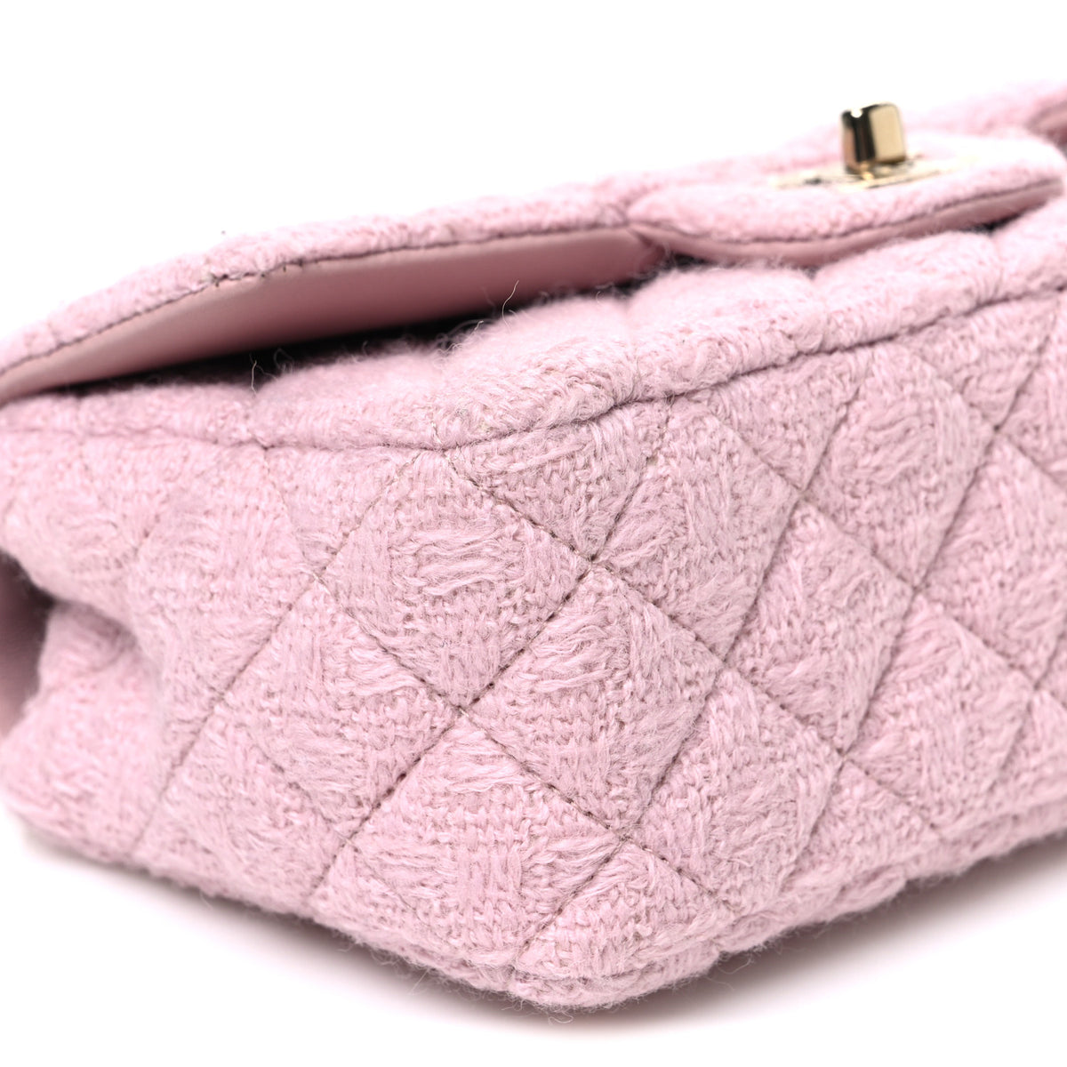 Chanel Tweed Quilted Mini Rectangular Flap Light Pink 9 of 10