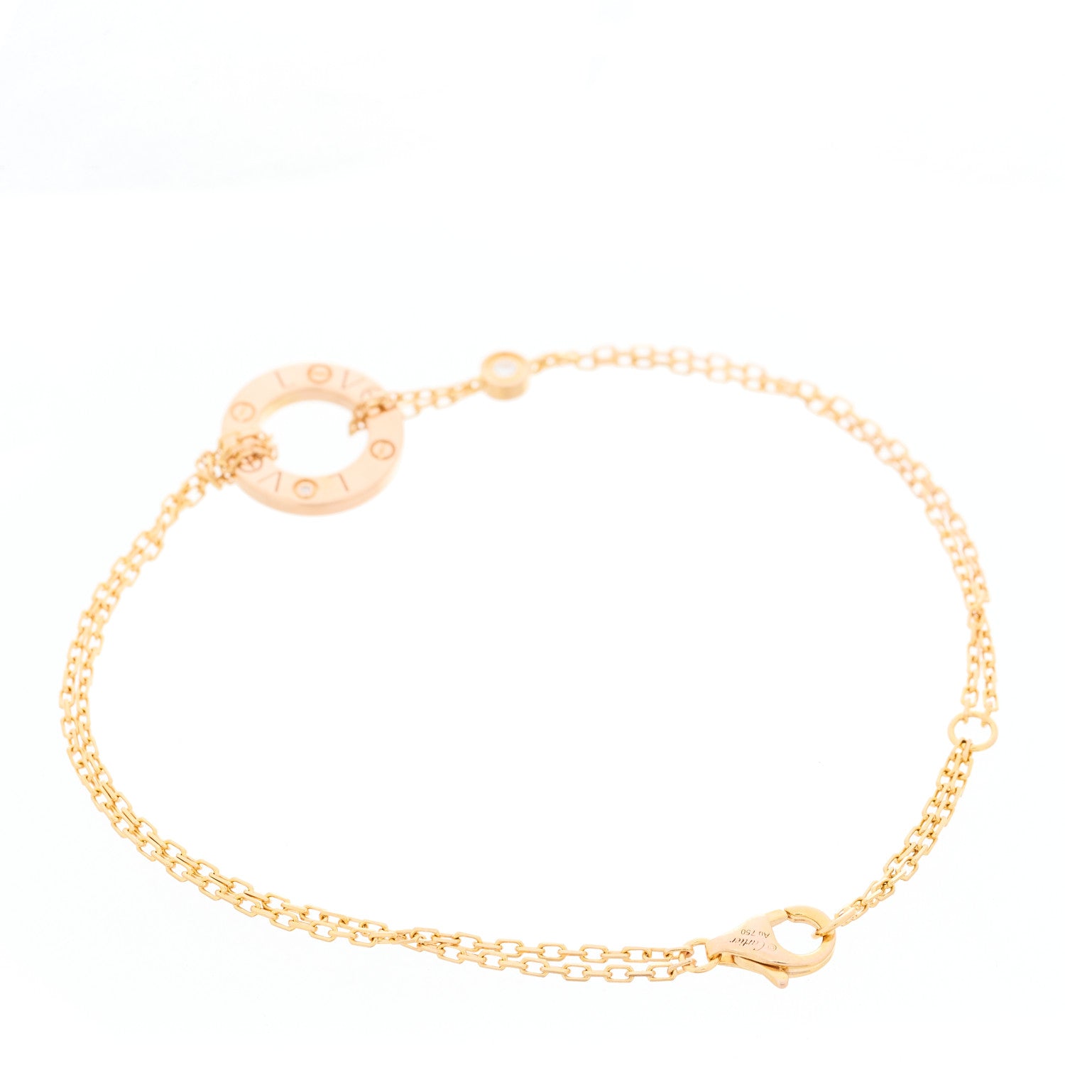 Cartier 18K Pink Gold Diamond LOVE Bracelet 2 of 5