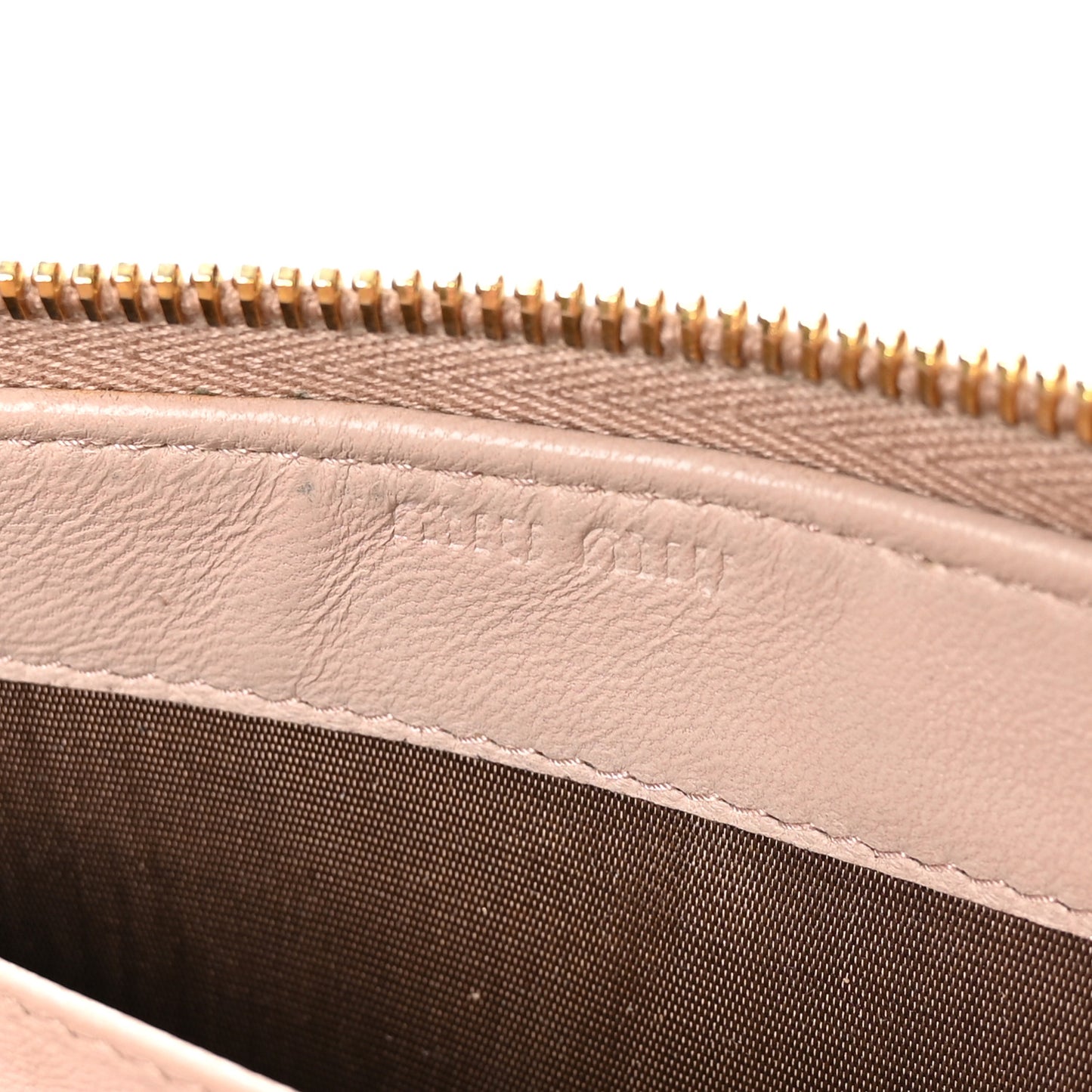 Nappa Matelasse Zip Around Wallet Pomice