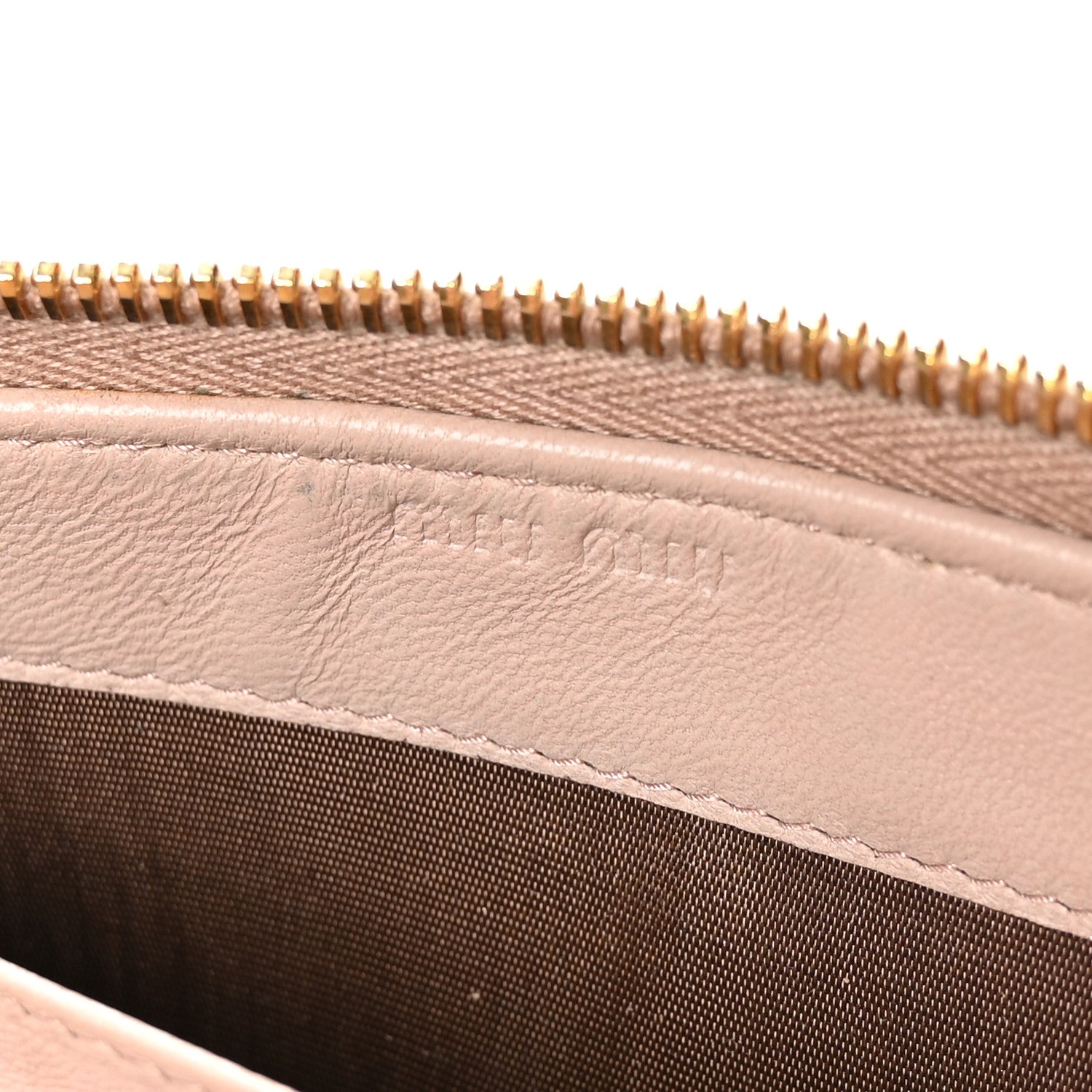 Miu Miu Nappa Matelasse Zip Around Wallet Pomice 6 of 9