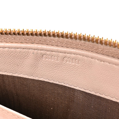 Miu Miu Nappa Matelasse Zip Around Wallet Pomice 6 of 9