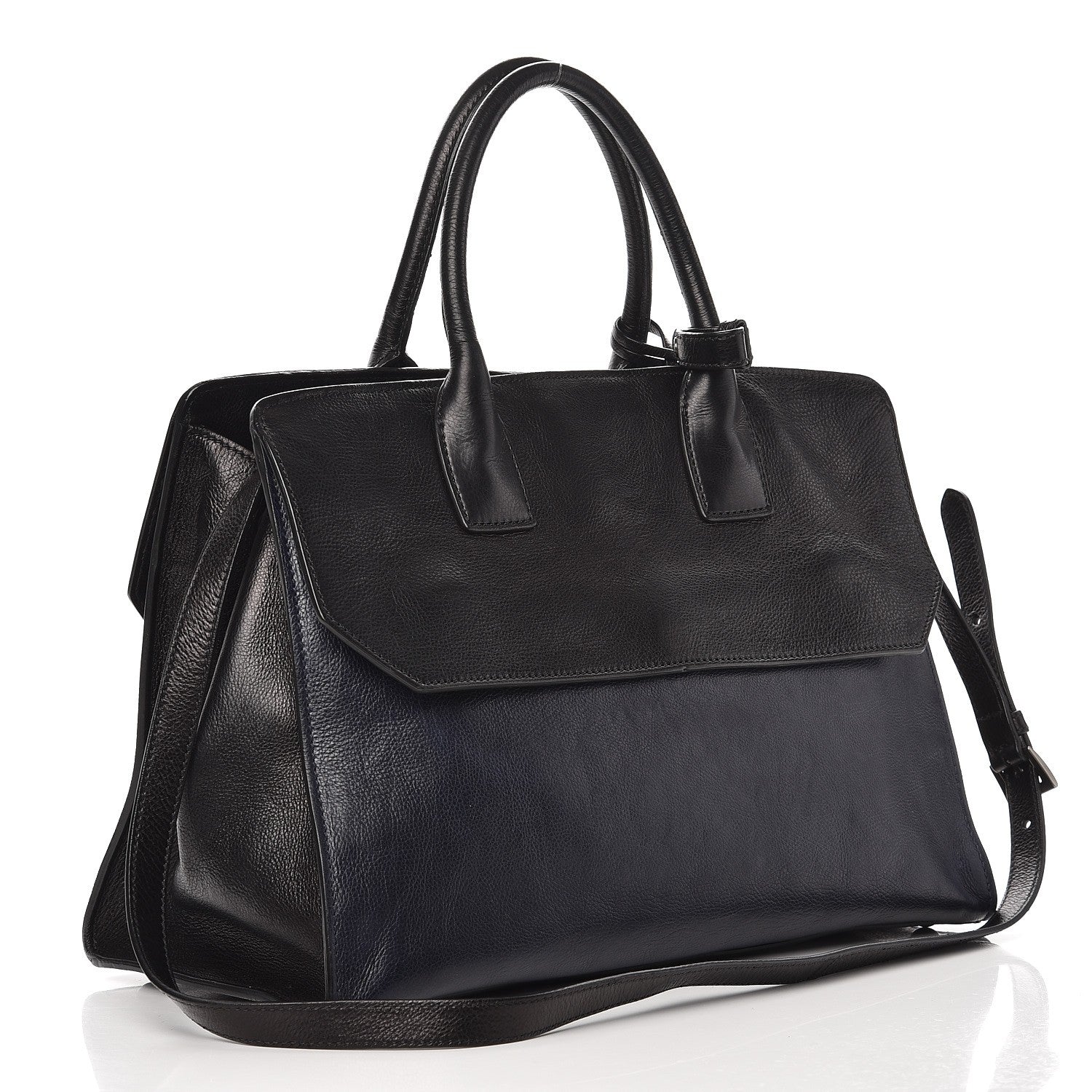 Prada Glace Calf Tote Bag Baltico Nero Black 4 of 12