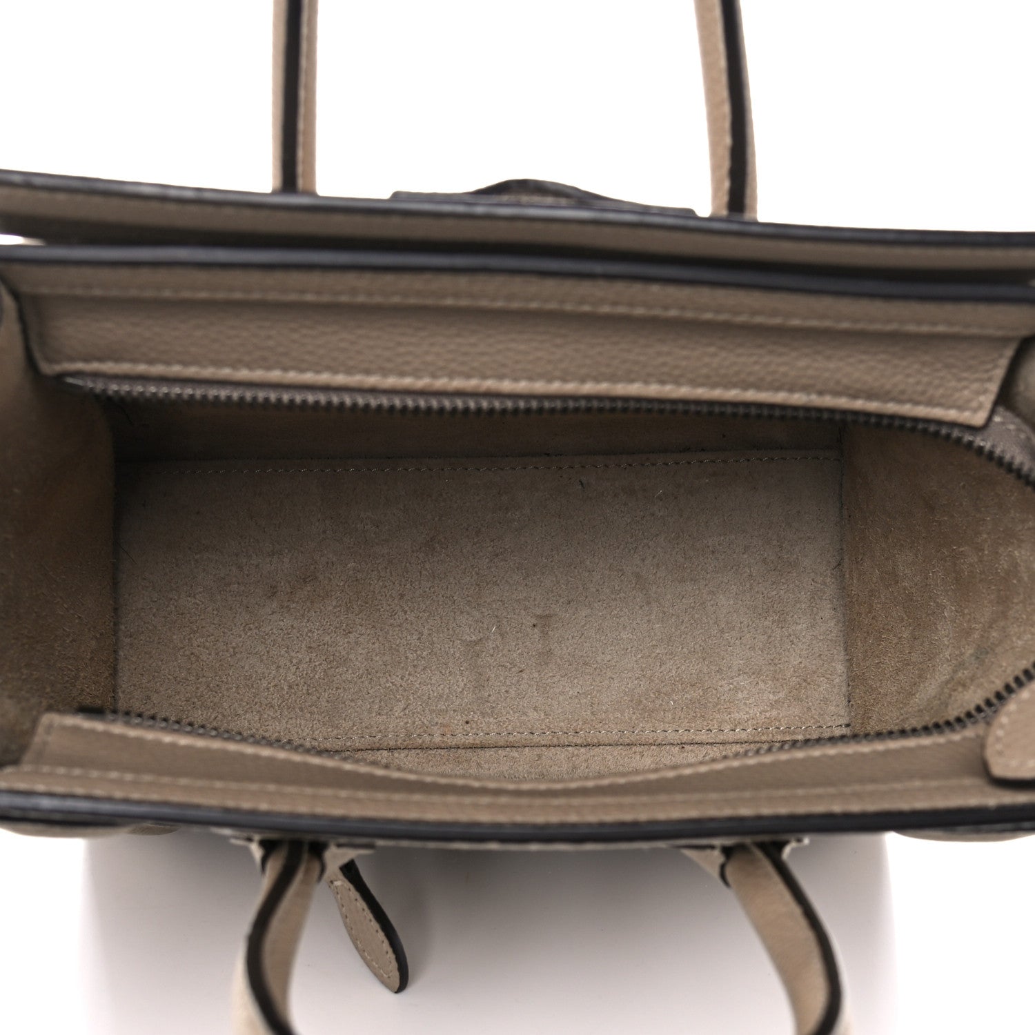 Celine Drummed Calfskin Nano Luggage Dune 5 of 19