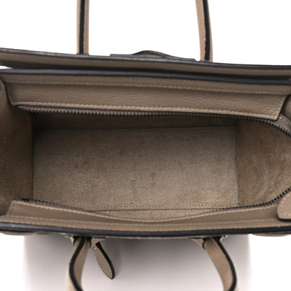 Celine Drummed Calfskin Nano Luggage Dune 5 of 19