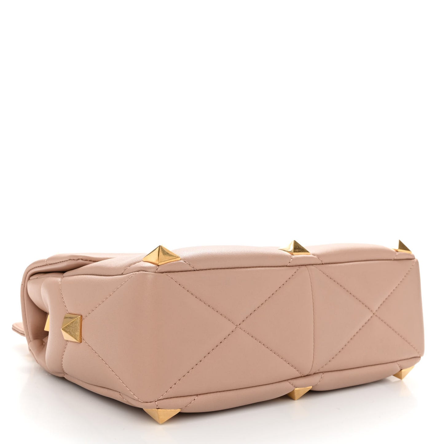 Nappa Large Roman Stud Shoulder Bag Rose Cannelle