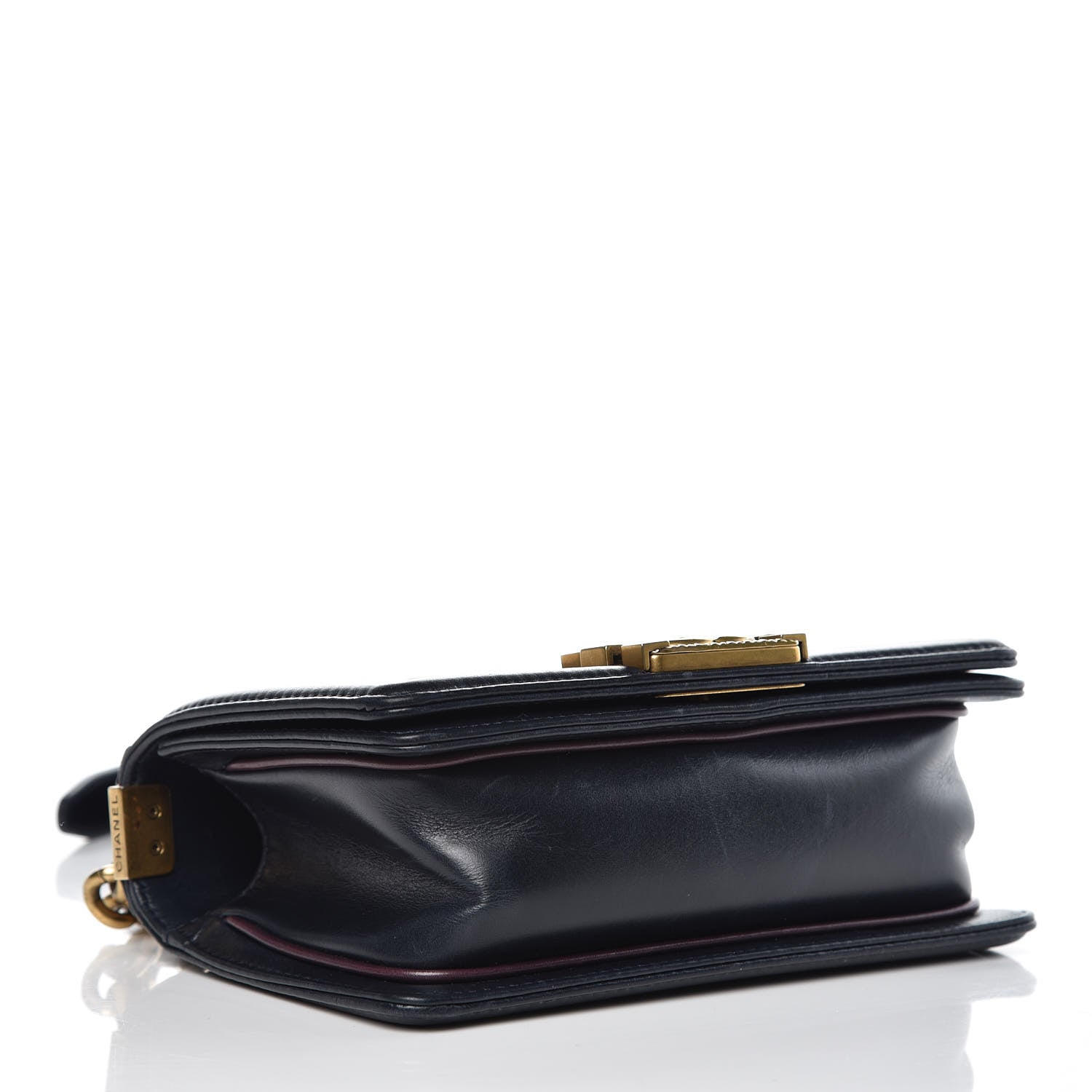 Chanel Calfskin Embossed Small Paris Salzburg Boy Flap Navy 4 of 16