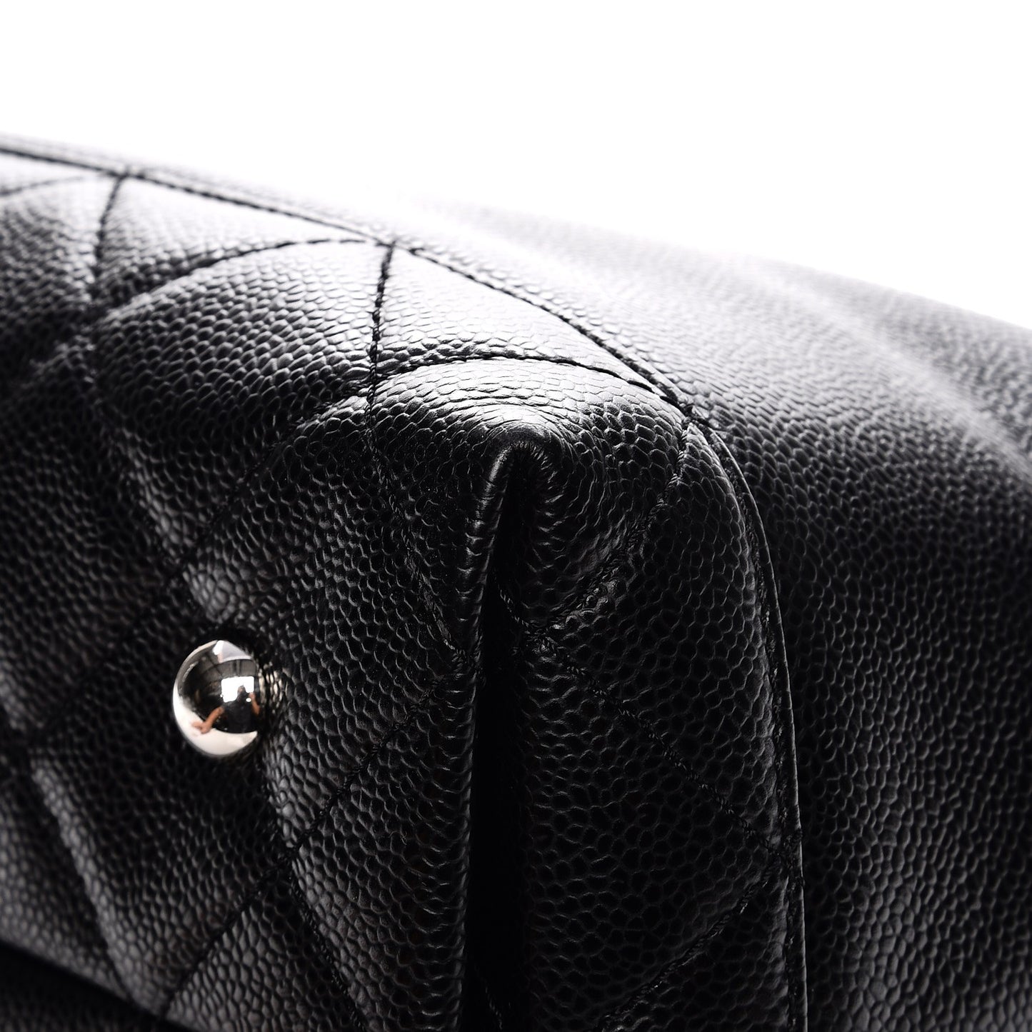 Soft Caviar CC Medium Top Handle Tote Black