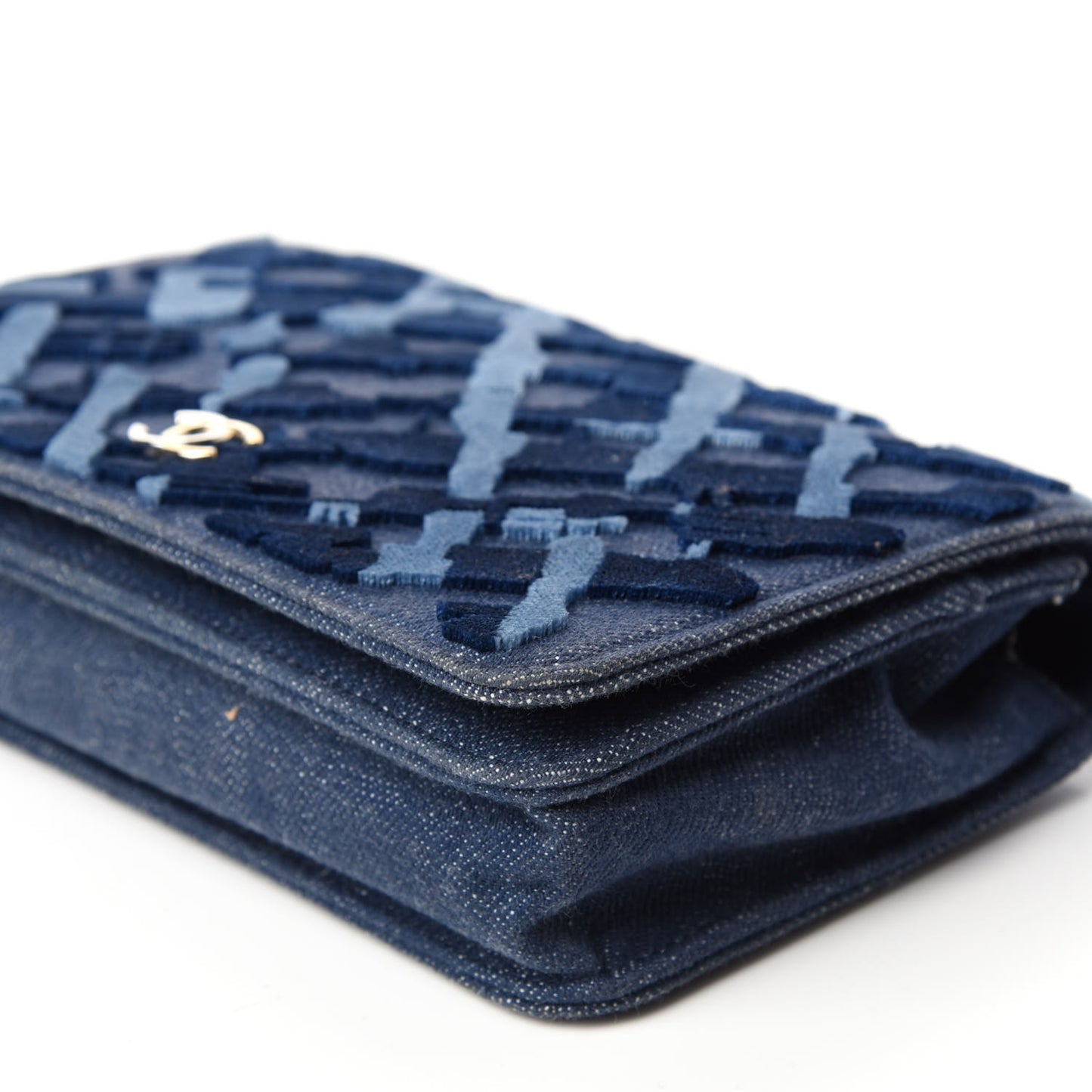 Denim Velvet Wallet On Chain WOC Blue