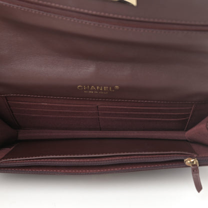 Chanel Patent Quilted Golden Class Wallet on Chain WOC Burgundy 5 of 11