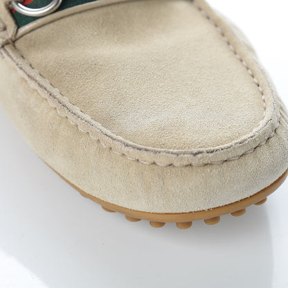 Gucci Suede Web Mens Horsebit Driver Loafers 8 Oatmeal 11 of 15