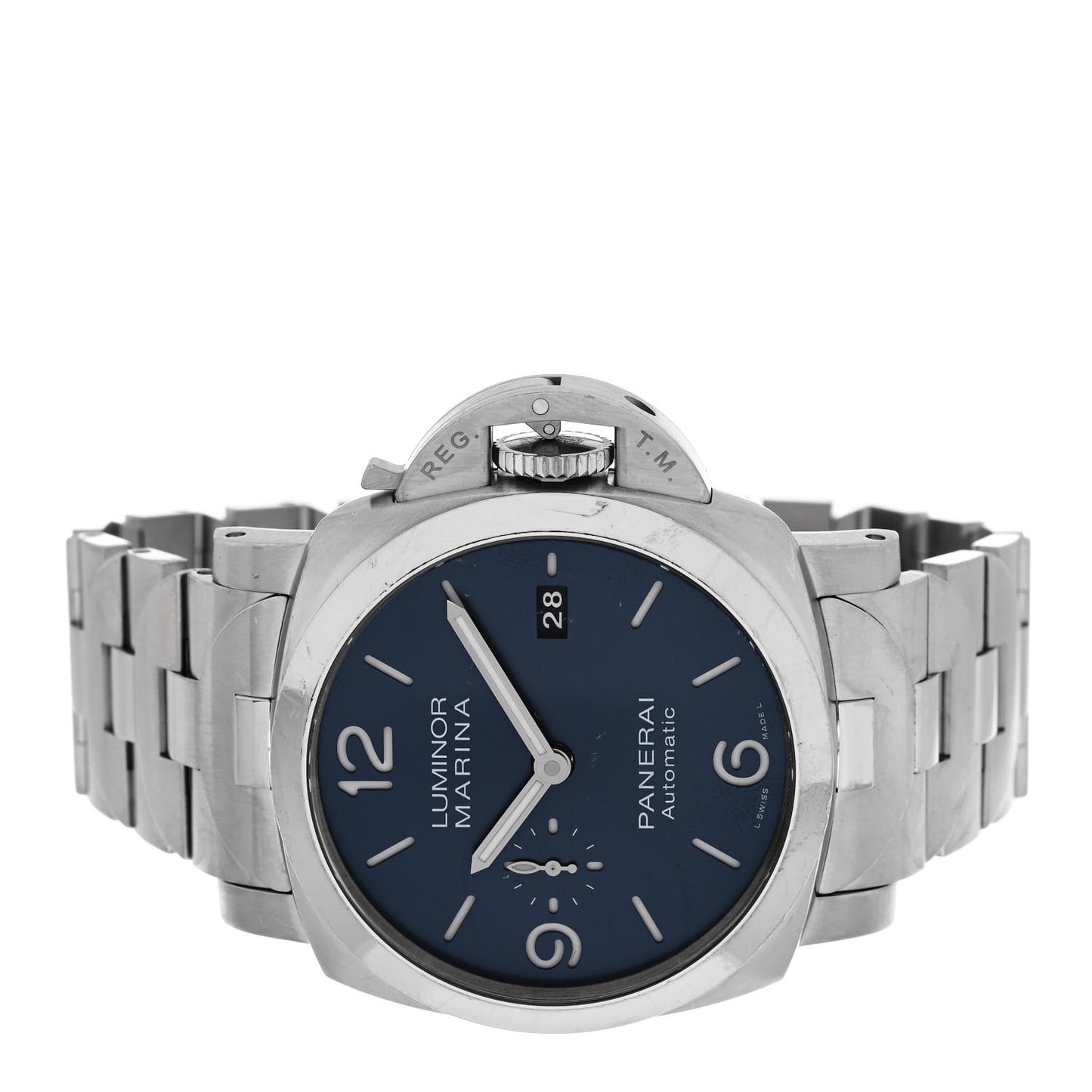 Stainless Steel 44mm Luminor Marina Specchio Blu Automatic Watch Blue PAM01316