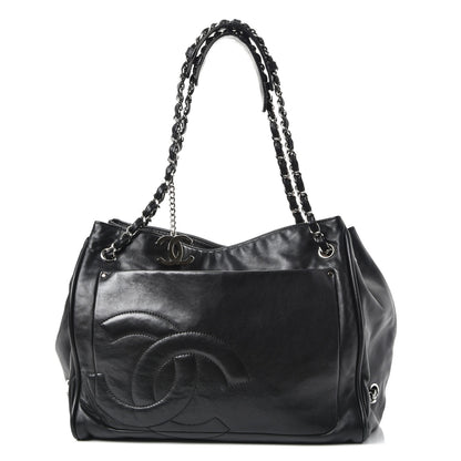 Chanel Calfskin Diagonal Ligne Tote Black 3 of 11