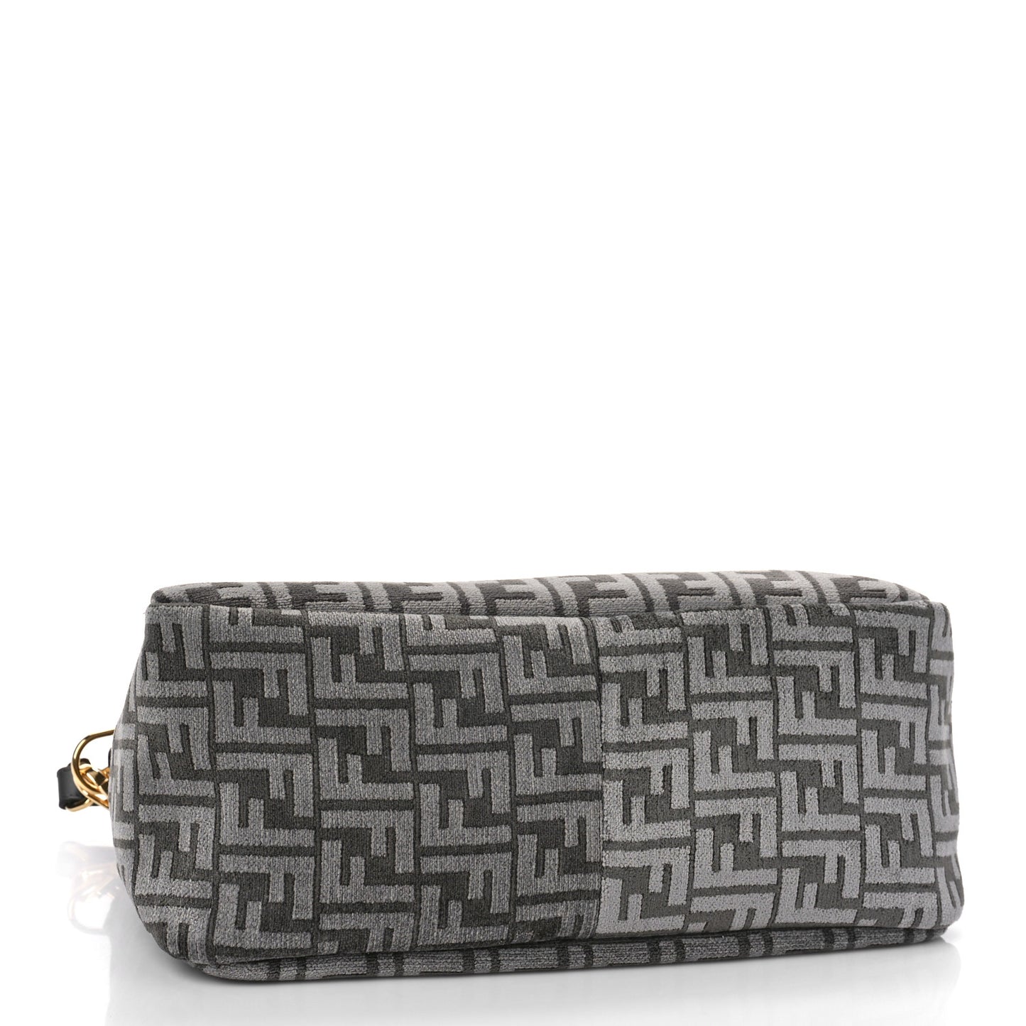Chenille Vitello Seta Plexiglass FF Fendi O'Lock Zipper Anthracite Asfalto