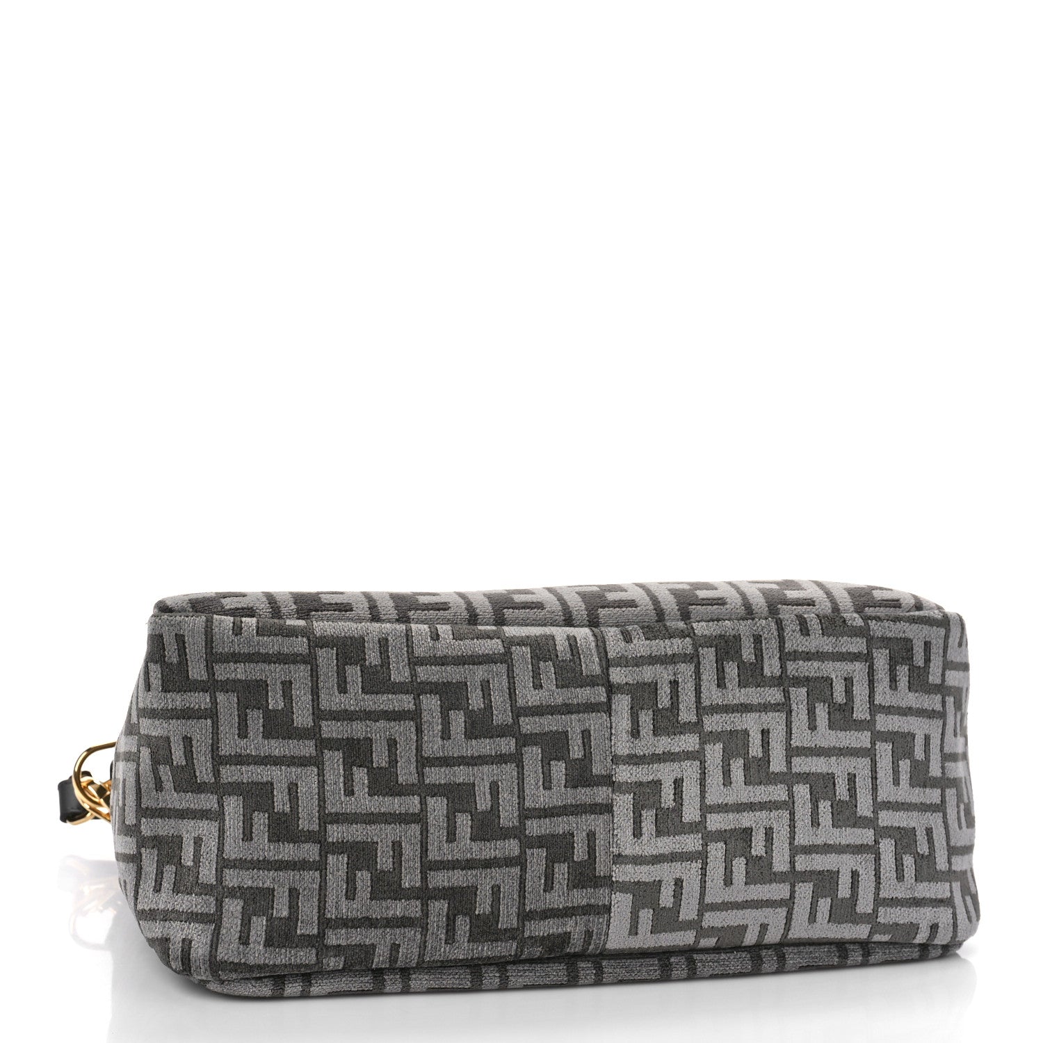 Fendi Chenille Vitello Seta Plexiglass FF Fendi O'Lock Zipper Anthracite Asfalto 4 of 8