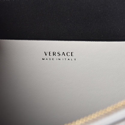 Versace Calfskin Shoulder Bag With Scarf White 6 of 9