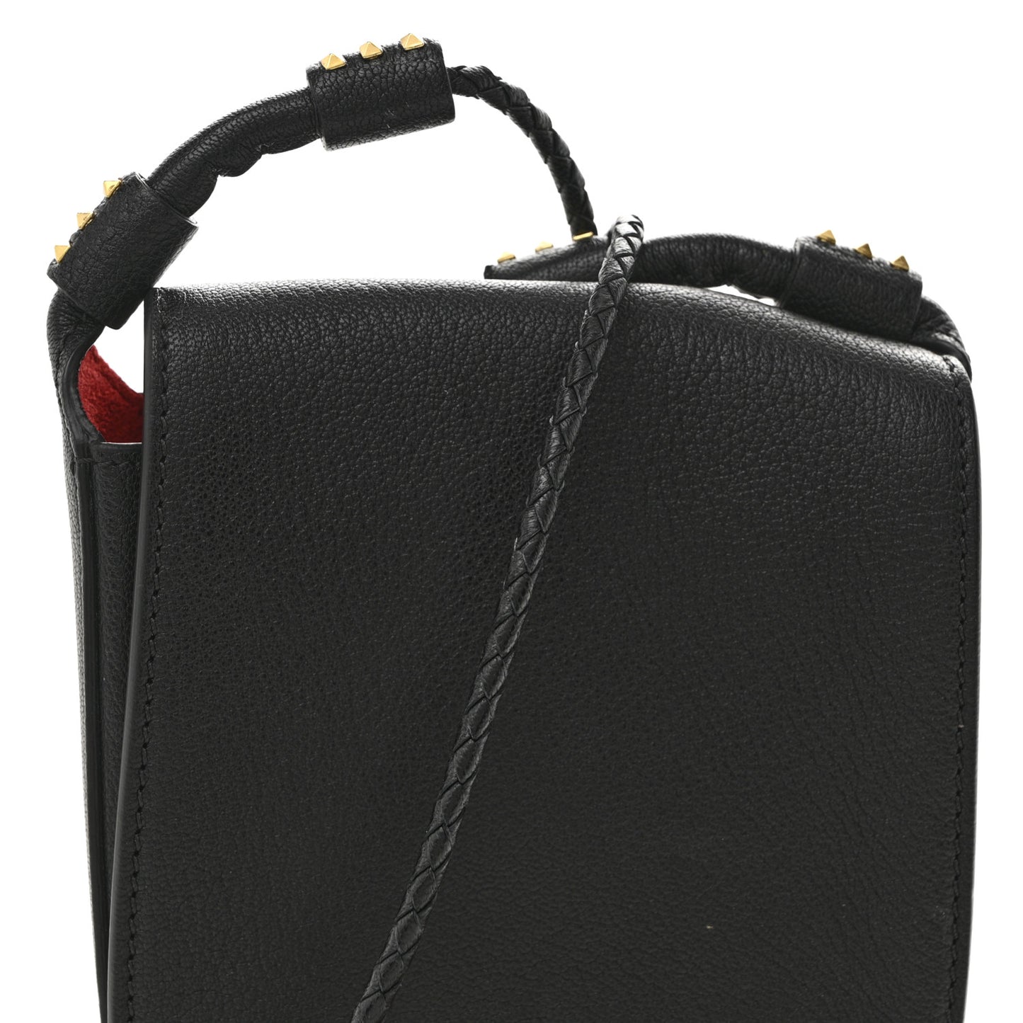 Goatskin VRing Crossbody Bag Black