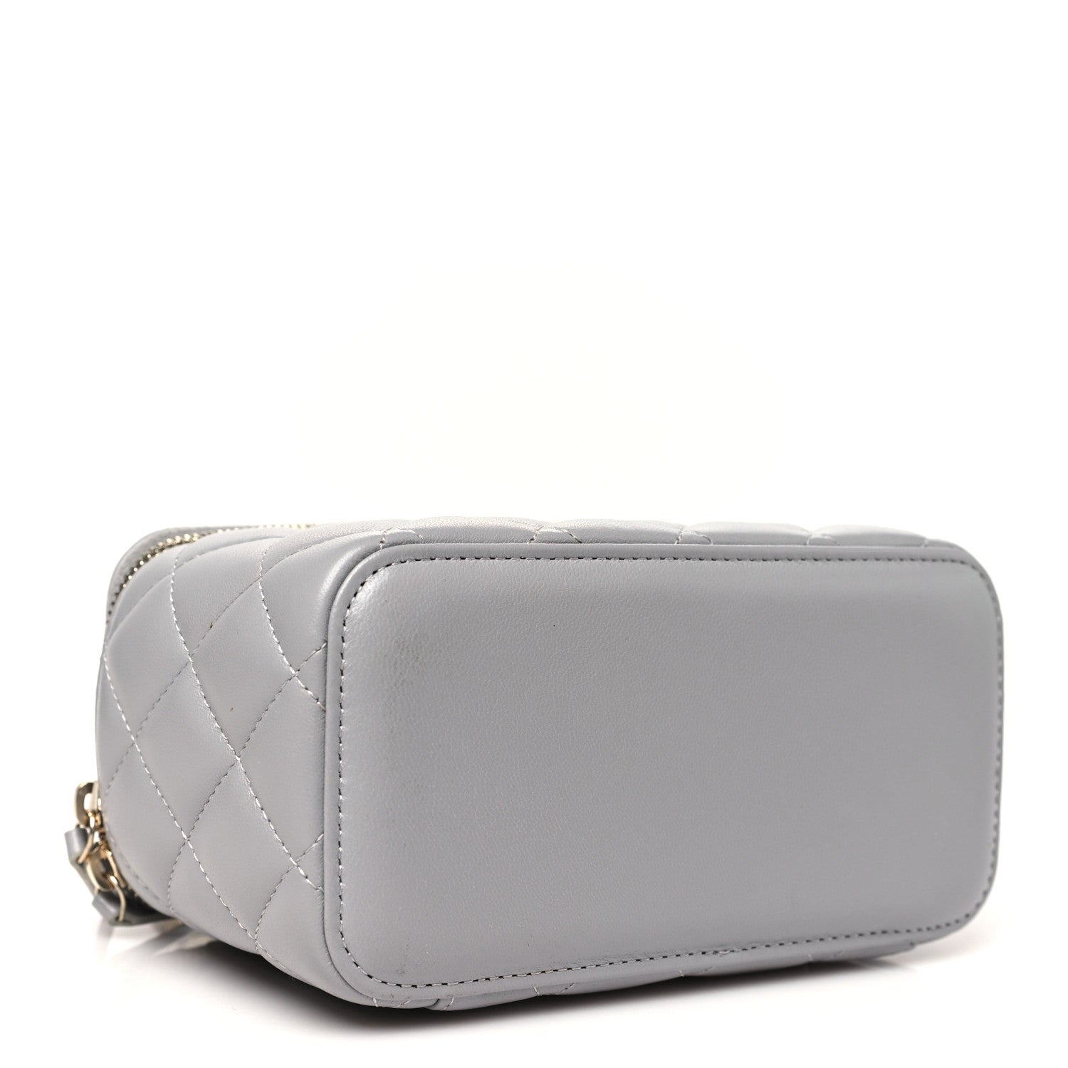 Chanel Lambskin Quilted Small Pearl Crush Vanity Case With Chain Grey 4 of 11