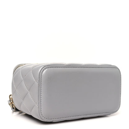 Chanel Lambskin Quilted Small Pearl Crush Vanity Case With Chain Grey 4 of 11